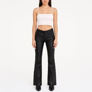 Y2K Lip Service Low Rise Leather Flare Pants Black Size 25 Vintage